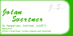 jolan svertner business card